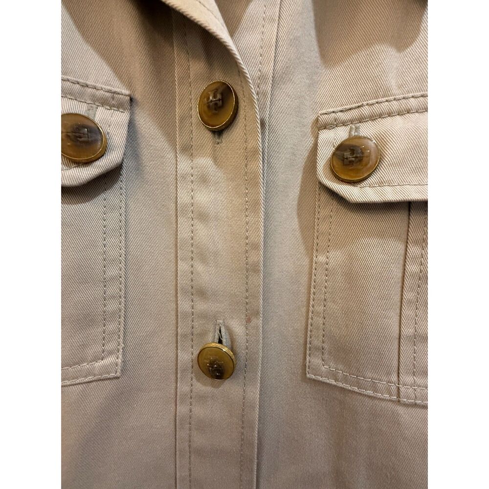 Tory Burch Tan Khaki Safari Utility Shirt Dress Size 2 - Picture 11 of 12